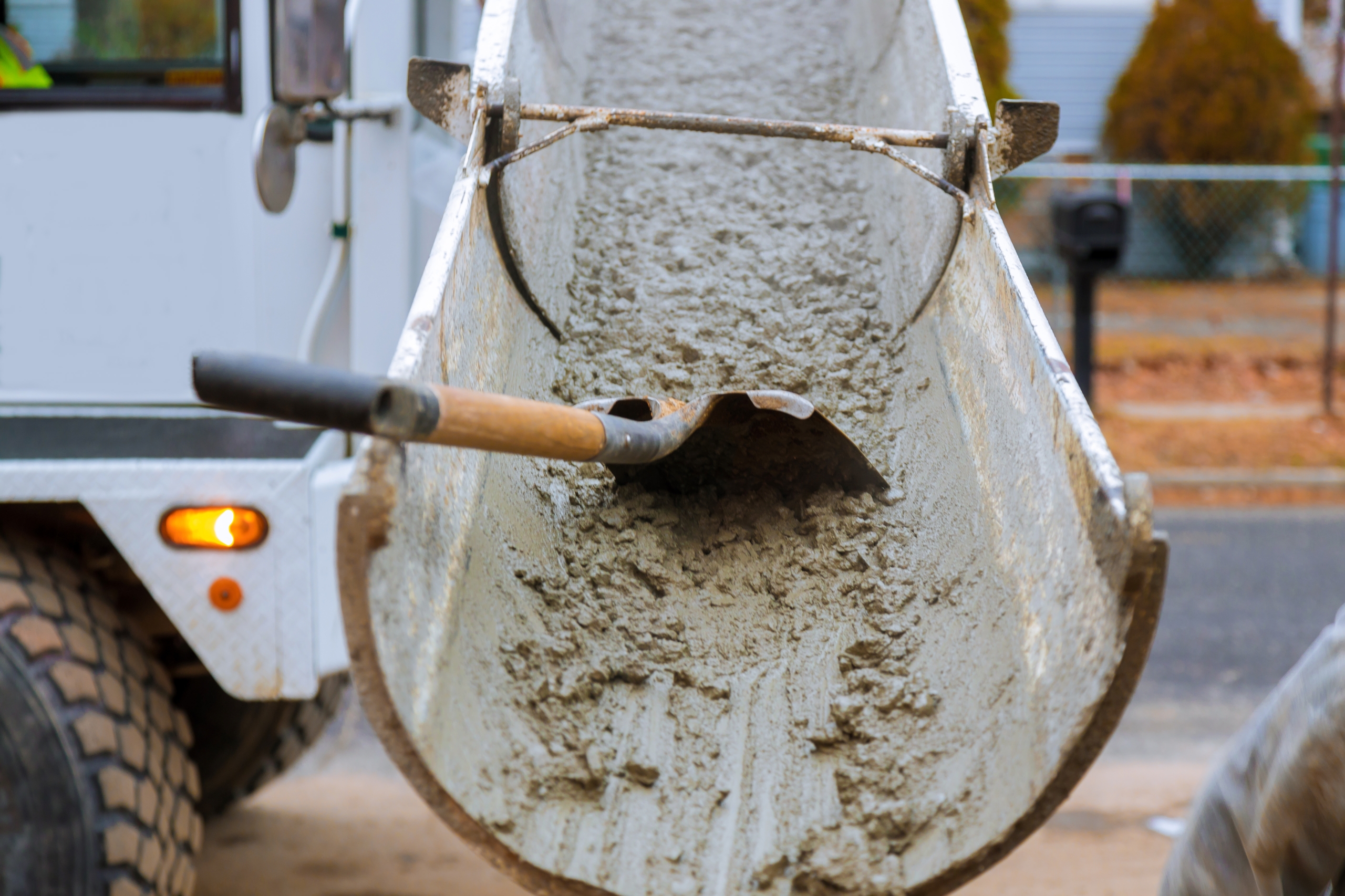 Concrete containing construction chemicals