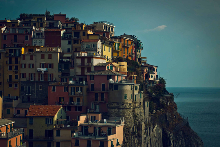 Houses on a cliff side
