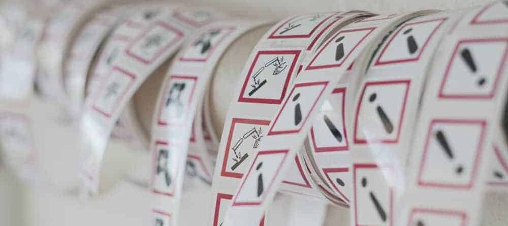 COSHH hazard stickers