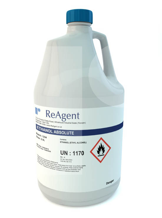ReAgent's 2.5l pack size of absolute ethanol