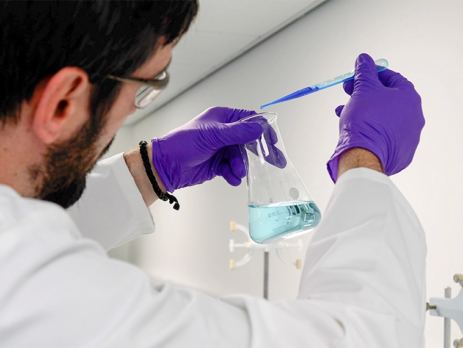 Chemicals being tested in a lab