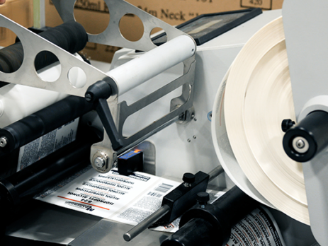 A label making machine being used
