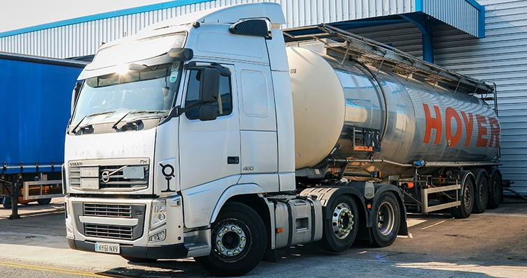 A tanker being filled with water