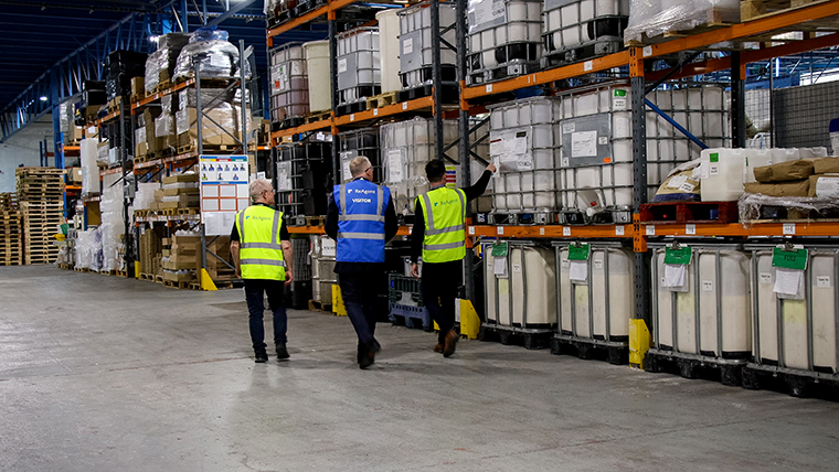 ReAgent conducting a tour of their facilities with a customer