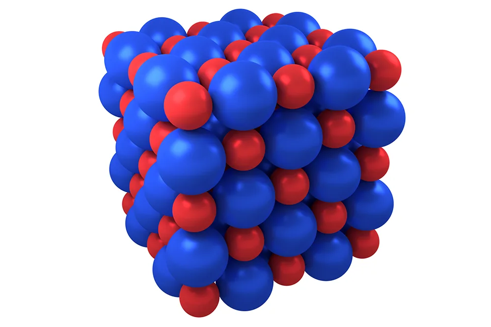 Graphic of a crystal structure of an ionic bond
