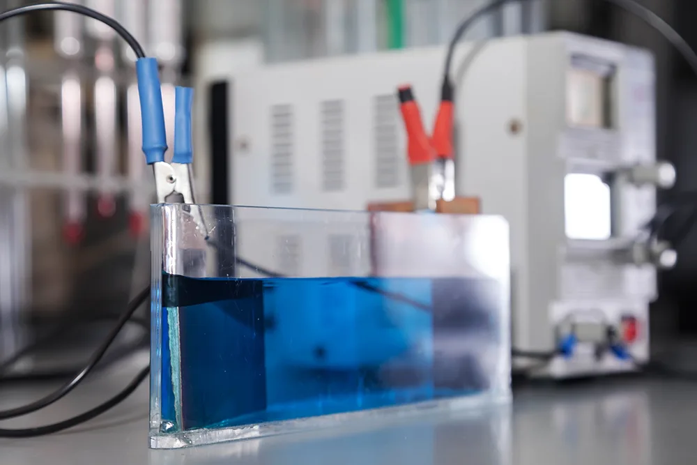 Electrolysis in a chemical lab