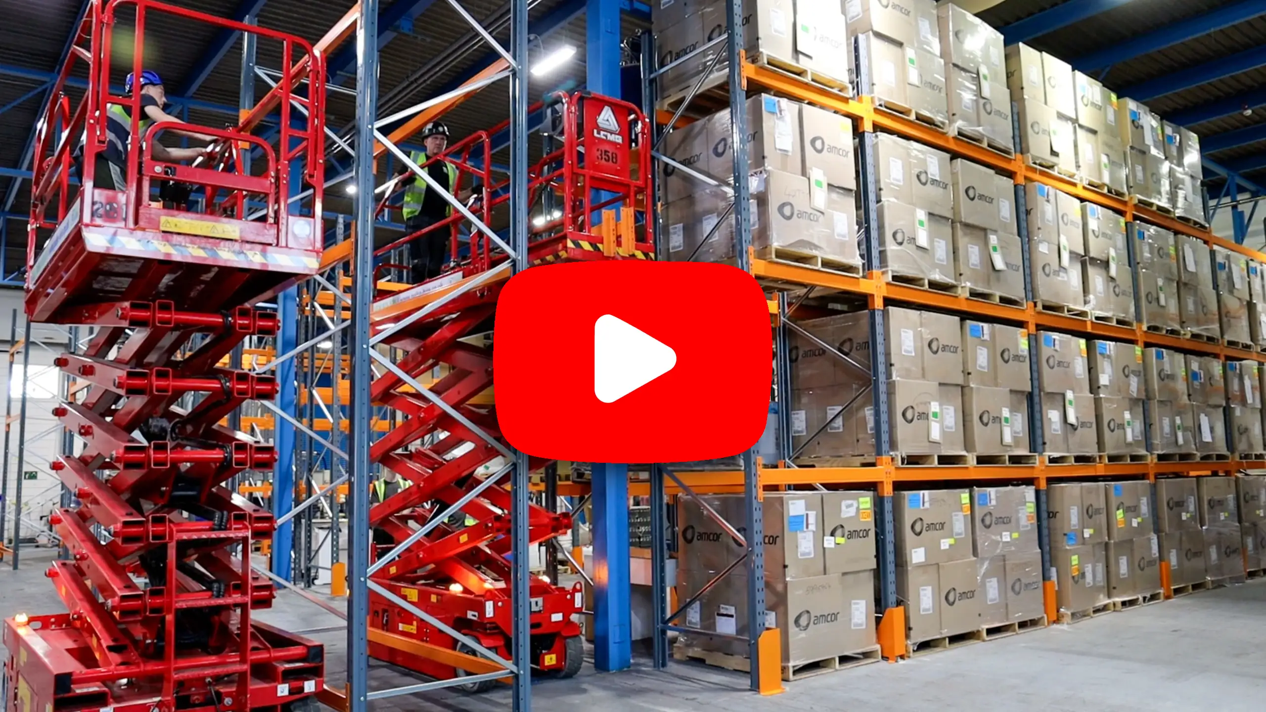 Pallet racking being built
