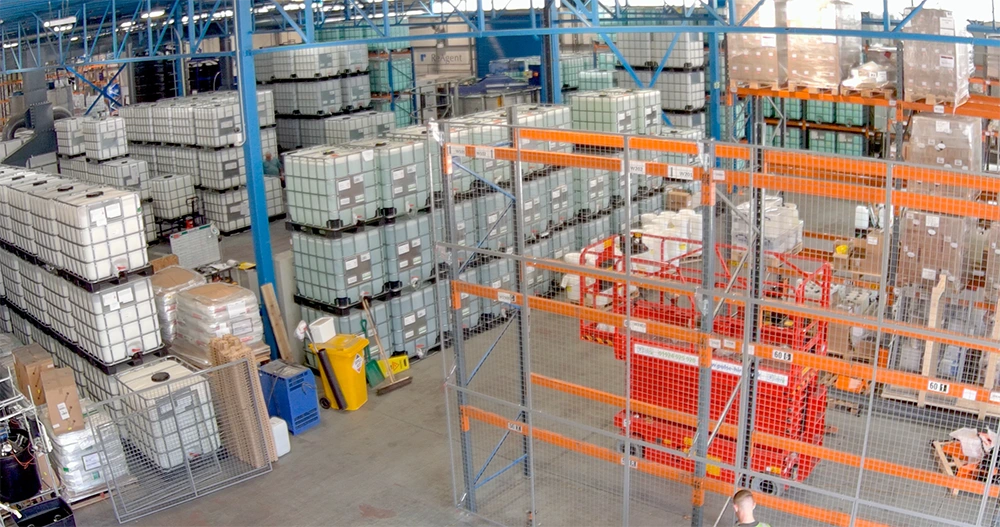 Pallet racking being fitted at ReAgent