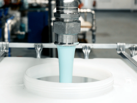 Chemical liquid poured into container