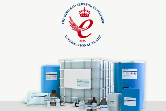 ReAgent packaging with King's Award logo