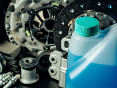Automotive chemicals in a garage