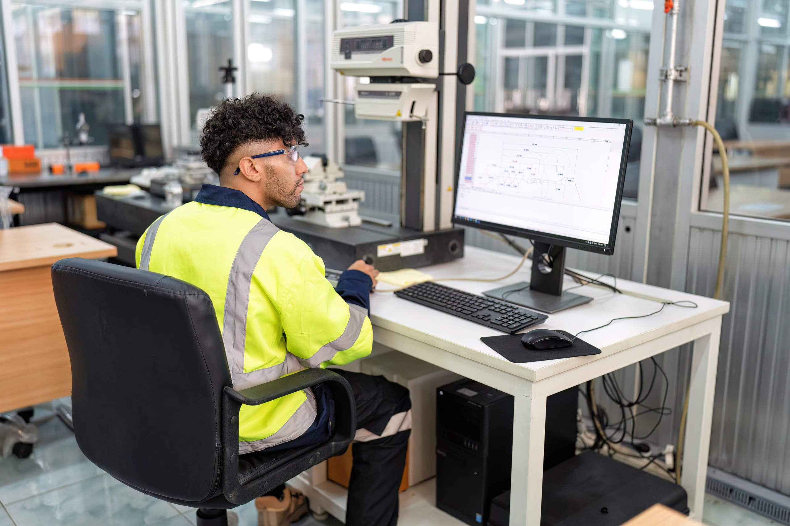 Chemical manufacturing engineer creating a certificate of analysis