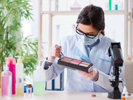 How To Become A Cosmetic Chemist||Graduation cap on stack of books in library||Quality control of cosmetics. Laboratory test of the quality of creams