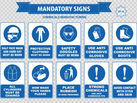 Graphic showing UK chemical manufacturing signs