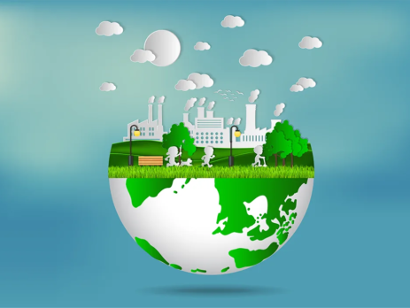 Illustration of a green factory concept||The equation to calculate the atom economy in green chemistry||The equation to calculate the atom economy in green chemistry||Two colleagues looking at a screen which reads 'Environmental impact'||Illustration of a chemical beaker made of leaves in a green meadow||green-chemistry_1||green-chemistry||timberland-green-chemistry-score