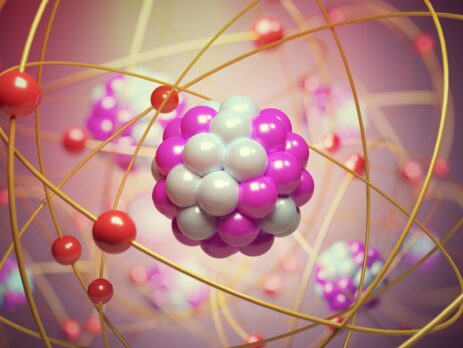 3D illustration of particles in an atom||Weight and mass illustration showing how gravity impacts weight on the earth